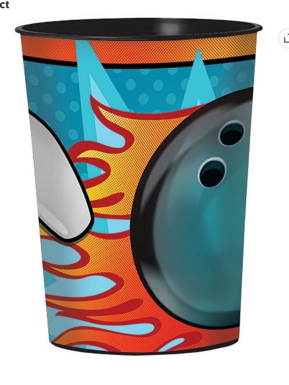 Blue Bowling Ball Graphic Decorative plastic Cups set of 3